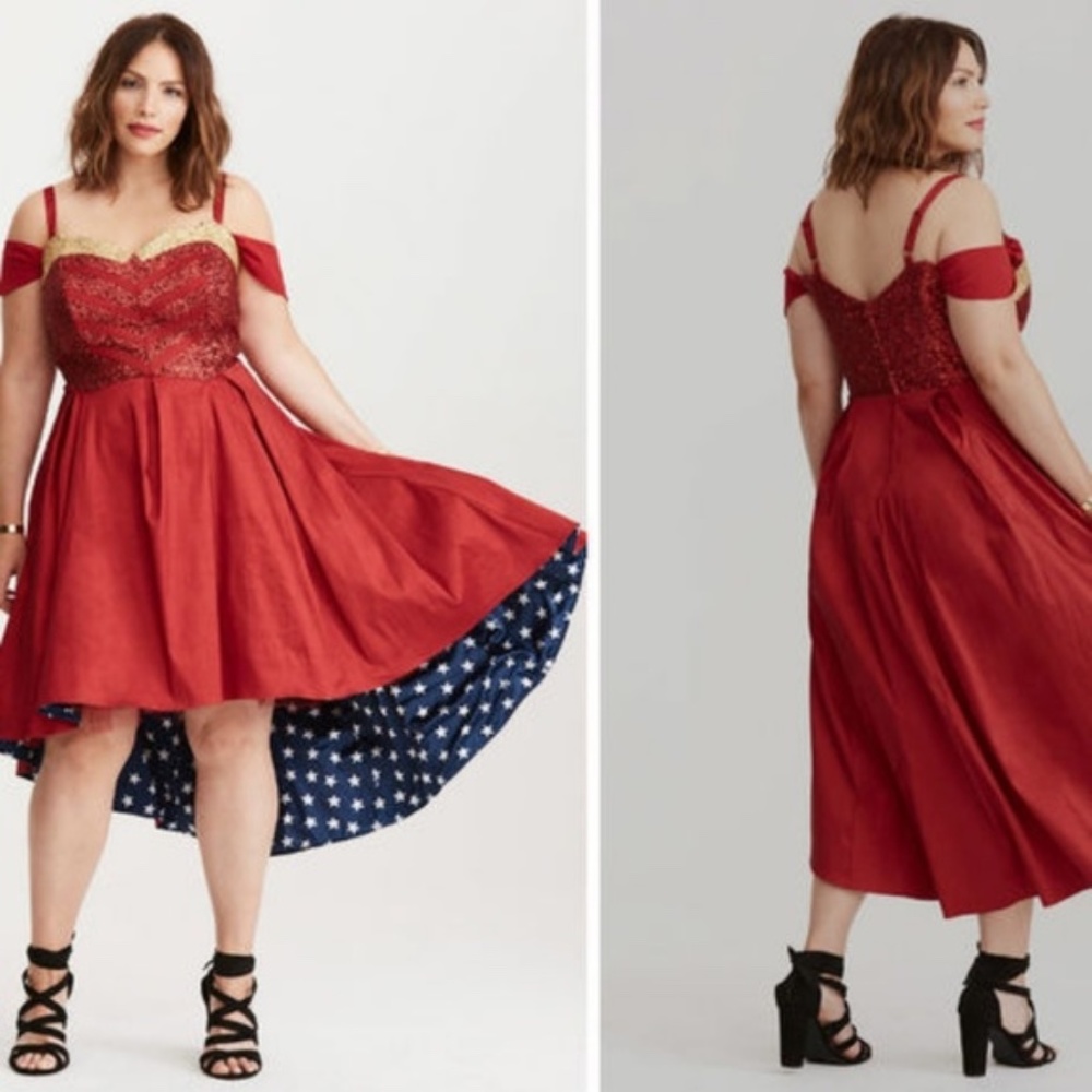 Torrid- DC - Sequin Wonder Woman- Her Universe Formal Dress - NWT